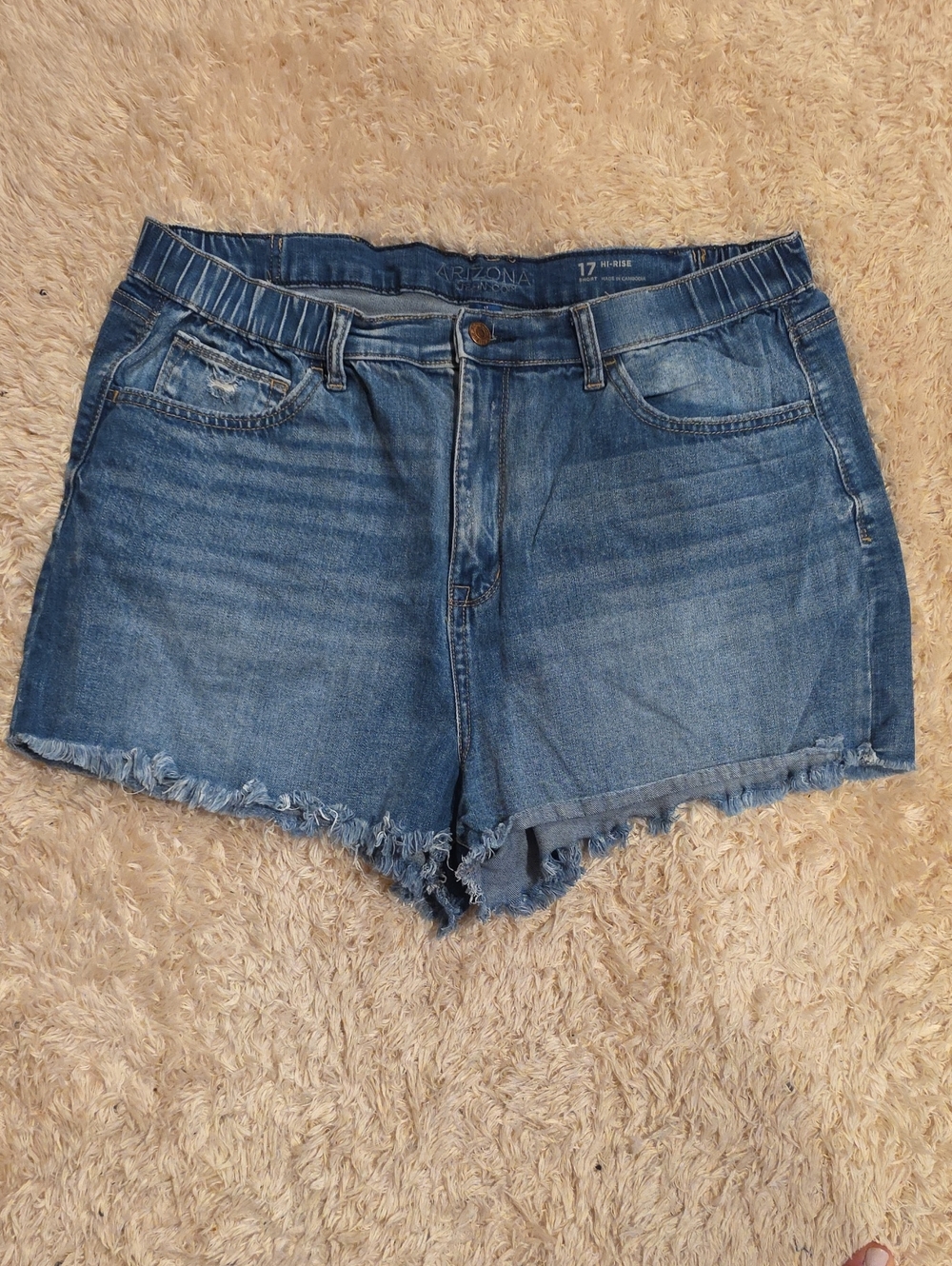 Arizona Jean Company Distressed Blue Denim Cutoff Shorts